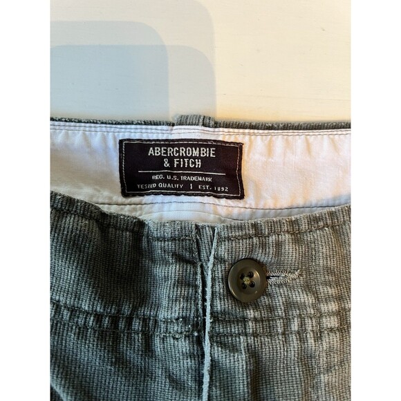 Abercrombie & Fitch Vtg Cargo Pants Mens 34R Corduroy Baggy Utility Pockets Y2K - Picture 4 of 9
